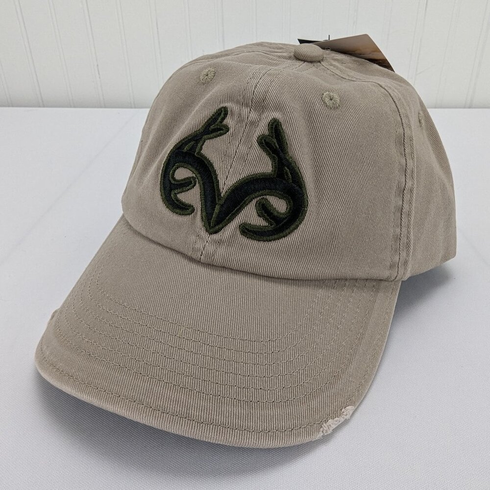 Realtree Men's Adjustable Baseball Hat Beige Embroidered Logo OSFM New with Tags